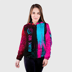 Куртка с капюшоном женская Blink 182 - neon gradient: по-вертикали, цвет: 3D-черный — фото 2