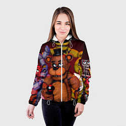 Куртка с капюшоном женская Пять ночей Фредди, цвет: 3D-белый — фото 2