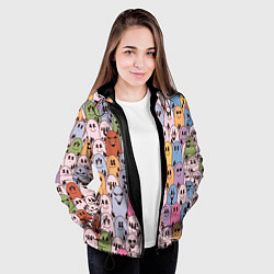 Куртка с капюшоном женская Круглые чертики с рожками, цвет: 3D-черный — фото 2