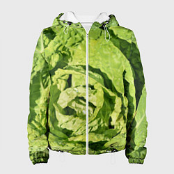Куртка с капюшоном женская Свежая капуста, цвет: 3D-белый
