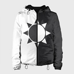 Куртка с капюшоном женская Черно-белое солнце, цвет: 3D-черный