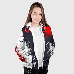 Куртка с капюшоном женская Абстрактные брызги, цвет: 3D-белый — фото 2
