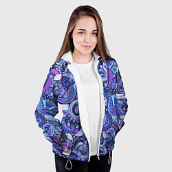 Куртка с капюшоном женская Flower patterns, цвет: 3D-белый — фото 2