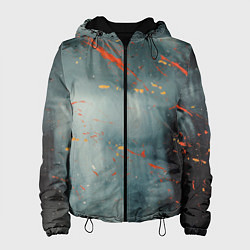 Куртка с капюшоном женская Абстрактное множество костюмов в тумане и краски, цвет: 3D-черный