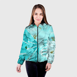 Куртка с капюшоном женская Нежный цветочный smile, цвет: 3D-черный — фото 2