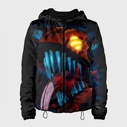 Куртка с капюшоном женская Ярость человека бензопилы - Дэнджи, цвет: 3D-черный