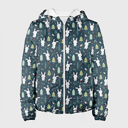 Женская куртка Новогодний паттерн, год кролика