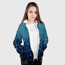 Куртка с капюшоном женская Абстракция синий, цвет: 3D-белый — фото 2