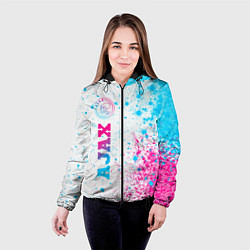 Куртка с капюшоном женская Ajax neon gradient style: по-вертикали, цвет: 3D-черный — фото 2