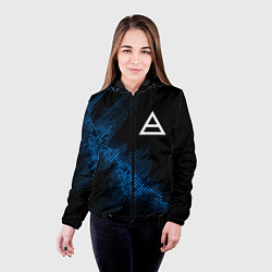 Куртка с капюшоном женская Thirty Seconds to Mars звуковая волна, цвет: 3D-черный — фото 2