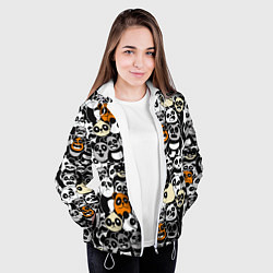 Куртка с капюшоном женская Злобные панды, цвет: 3D-белый — фото 2