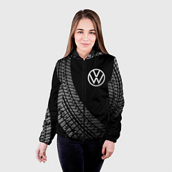 Куртка с капюшоном женская Volkswagen tire tracks, цвет: 3D-черный — фото 2