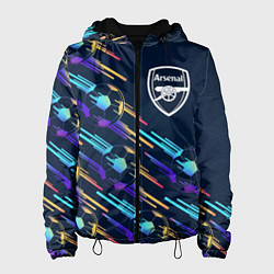 Куртка с капюшоном женская Arsenal градиентные мячи, цвет: 3D-черный
