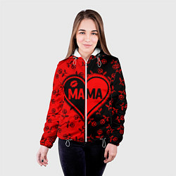 Куртка с капюшоном женская Мама в сердце, цвет: 3D-белый — фото 2