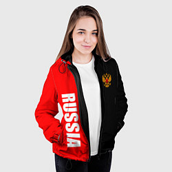 Куртка с капюшоном женская Россия: Черно-красный, цвет: 3D-черный — фото 2