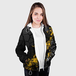 Куртка с капюшоном женская Имперская геометрия, цвет: 3D-белый — фото 2