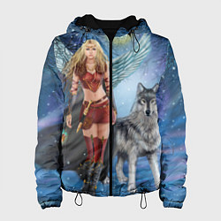Куртка с капюшоном женская Фэнтези зимние супергерои, цвет: 3D-черный