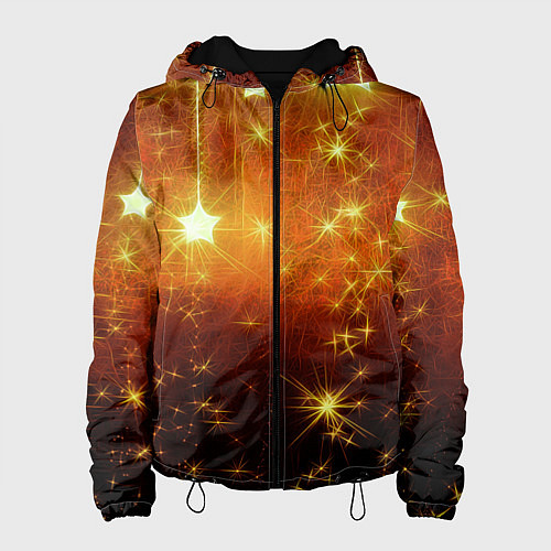 Женская куртка Золотистае звёзды / 3D-Черный – фото 1