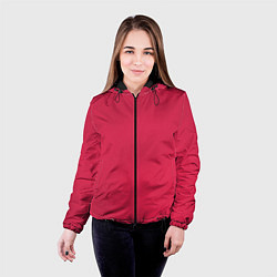 Куртка с капюшоном женская Viva magenta pantone textile cotton, цвет: 3D-черный — фото 2