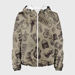 Куртка с капюшоном женская Nirvana crash guitar beige, цвет: 3D-белый