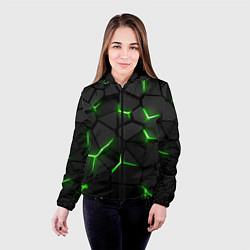 Куртка с капюшоном женская Green neon steel, цвет: 3D-черный — фото 2