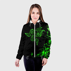 Куртка с капюшоном женская Razer брызги, цвет: 3D-белый — фото 2