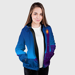 Куртка с капюшоном женская Маяк в ночи, цвет: 3D-черный — фото 2