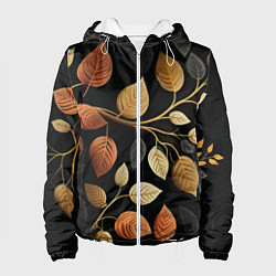 Куртка с капюшоном женская Осеннее настроение - листья, цвет: 3D-белый