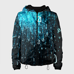 Куртка с капюшоном женская Двоичный код, цвет: 3D-черный