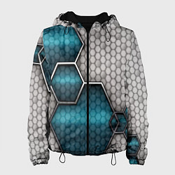 Куртка с капюшоном женская Cyber texture abstraction, цвет: 3D-черный