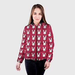 Куртка с капюшоном женская Bunny Pattern red, цвет: 3D-черный — фото 2