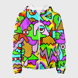 Куртка с капюшоном женская Psychedelic acid, цвет: 3D-белый
