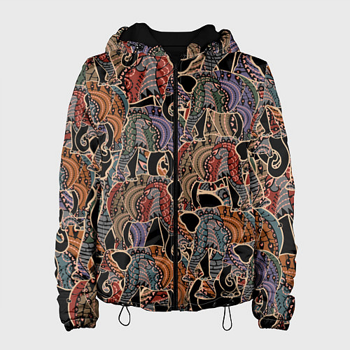 Женская куртка Камуфляж из слона / 3D-Черный – фото 1