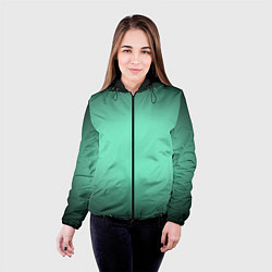 Куртка с капюшоном женская Аквамариновый градиент, цвет: 3D-черный — фото 2