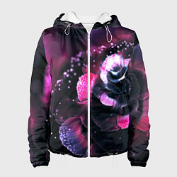 Куртка с капюшоном женская Цветок сделанный нейросетью, цвет: 3D-белый