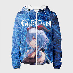 Куртка с капюшоном женская Гань Юй на фоне расколотого льда, цвет: 3D-белый