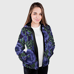 Куртка с капюшоном женская Анемоны, цвет: 3D-черный — фото 2