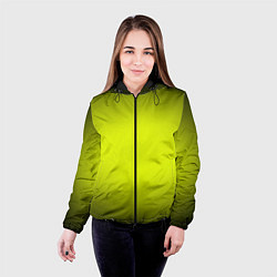 Куртка с капюшоном женская Кислотный желтый с градиентом, цвет: 3D-черный — фото 2