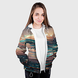 Куртка с капюшоном женская Необъятный океан, цвет: 3D-белый — фото 2
