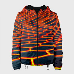Куртка с капюшоном женская Honeycomb yellow cyber, цвет: 3D-черный