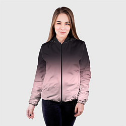 Куртка с капюшоном женская Градиент: от черного к розовому, цвет: 3D-черный — фото 2