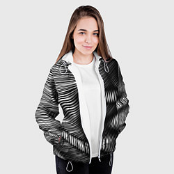 Куртка с капюшоном женская Оптические волны, цвет: 3D-белый — фото 2