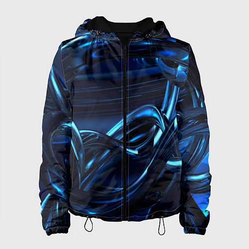 Женская куртка Фрактальный узор волны / 3D-Черный – фото 1