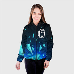 Куртка с капюшоном женская Among Us взрыв частиц, цвет: 3D-черный — фото 2