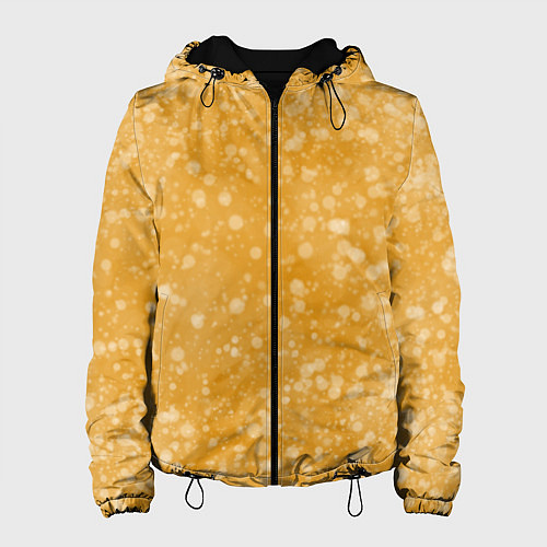 Женская куртка Оранжевый фон и белые точки / 3D-Черный – фото 1