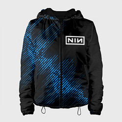 Куртка с капюшоном женская Nine Inch Nails звуковая волна, цвет: 3D-черный