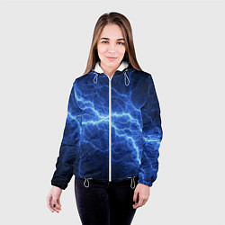 Куртка с капюшоном женская Разряд электричества, цвет: 3D-белый — фото 2