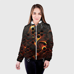 Куртка с капюшоном женская Огненная сетка, цвет: 3D-белый — фото 2