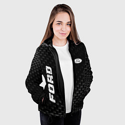 Куртка с капюшоном женская Ford карбоновый фон, цвет: 3D-черный — фото 2