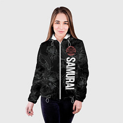 Куртка с капюшоном женская Одинокий самурай и дракон, цвет: 3D-белый — фото 2